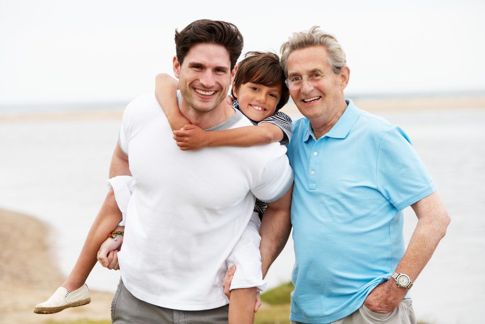 three generations of men